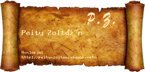 Peity Zoltán névjegykártya