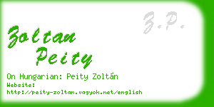 zoltan peity business card